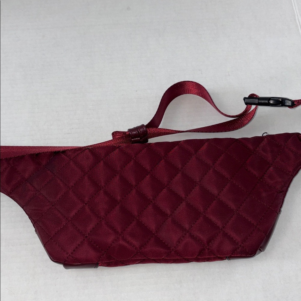 Quilted Burgundy Waist Bag Large Belt Bag - Picture 6 of 10